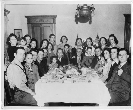 Family at dinner table